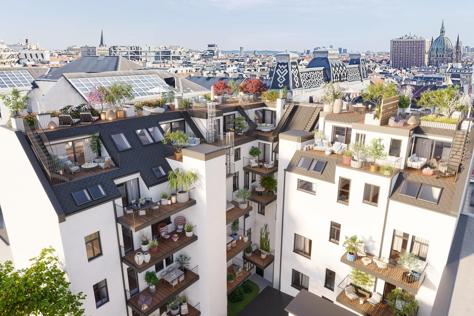 Detailansicht der sanierten Fassade eines Savoir Vivre Projekts